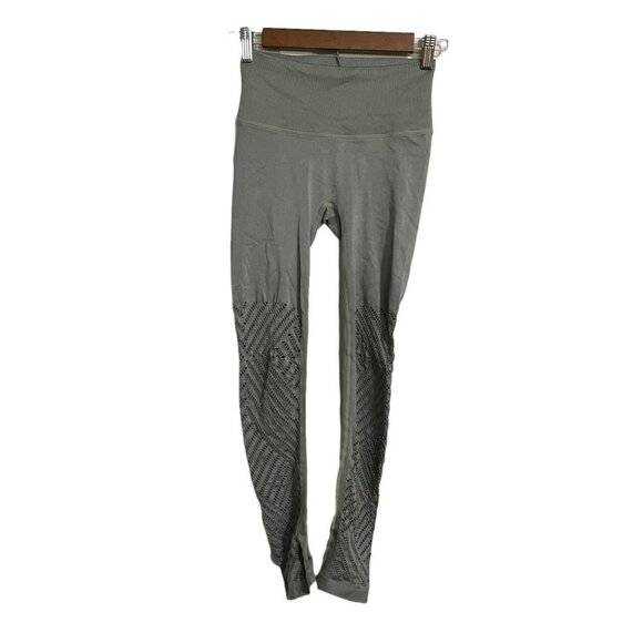 Victoria's Secret Womens Army Green Perforated Seamless Mid Rise Leggings XS - Picture 1 of 7